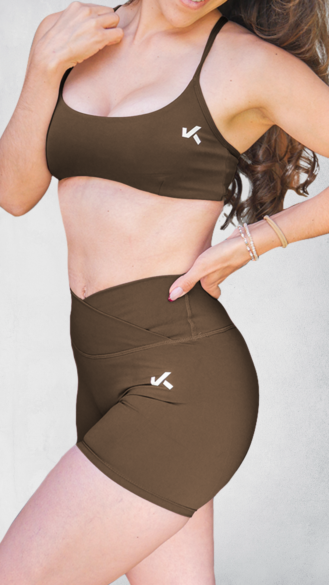 Set SILUETA V-Shape Bra/Short - Cafe