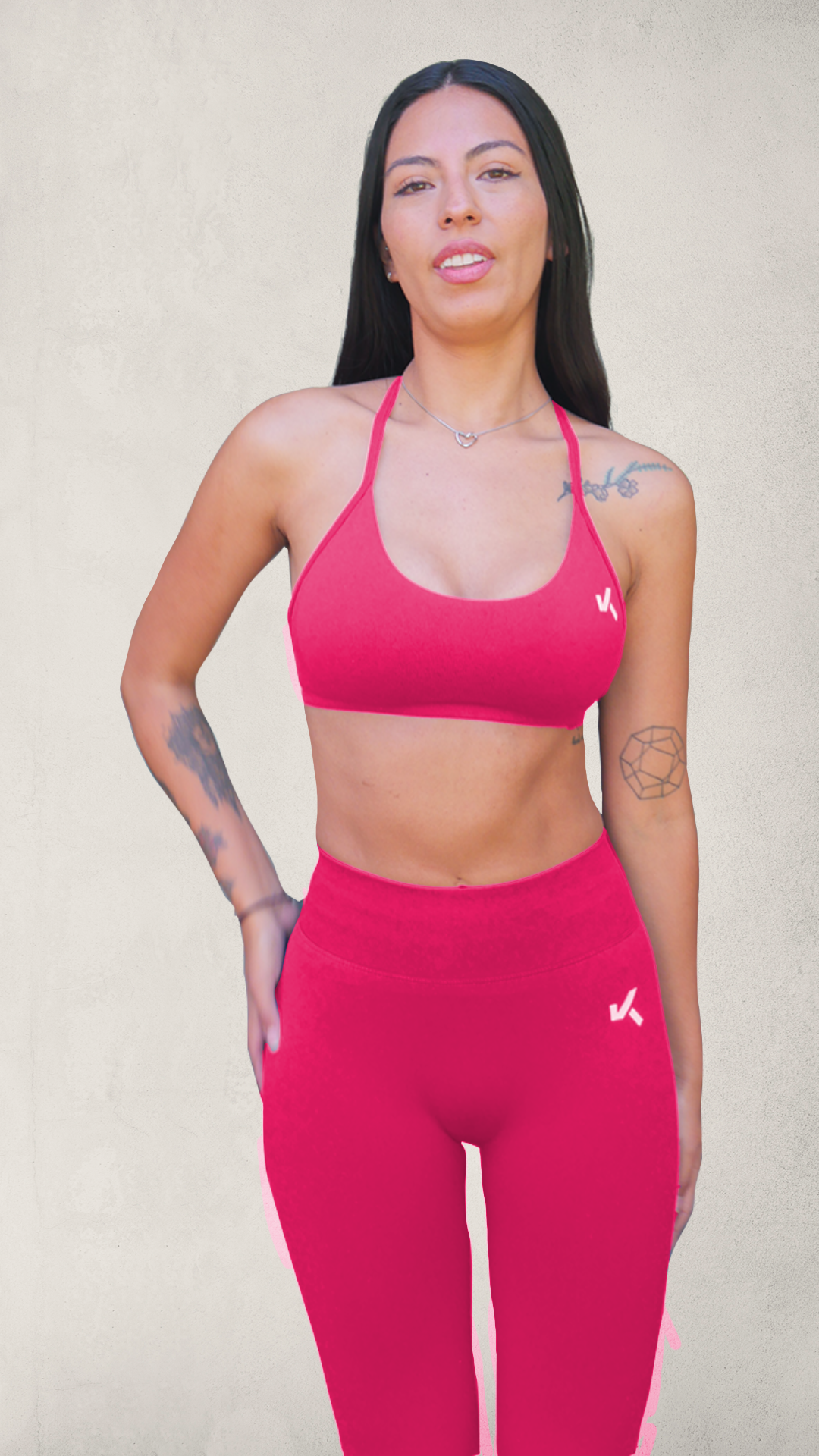 Set ESSENTIAL Push-Up Legging/Bra - Fucsia