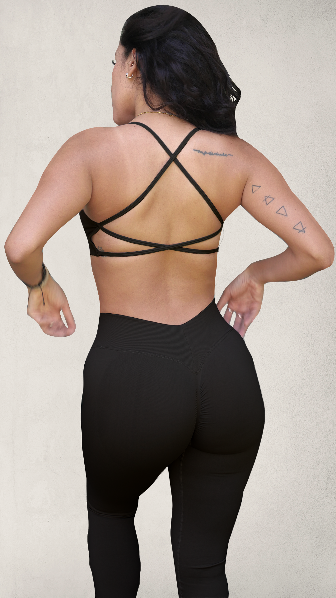 Set BALANCE Scrunch Sin Costuras Bra/Legging - Negro