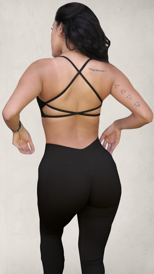Set BALANCE Scrunch Sin Costuras Bra/Legging - Negro