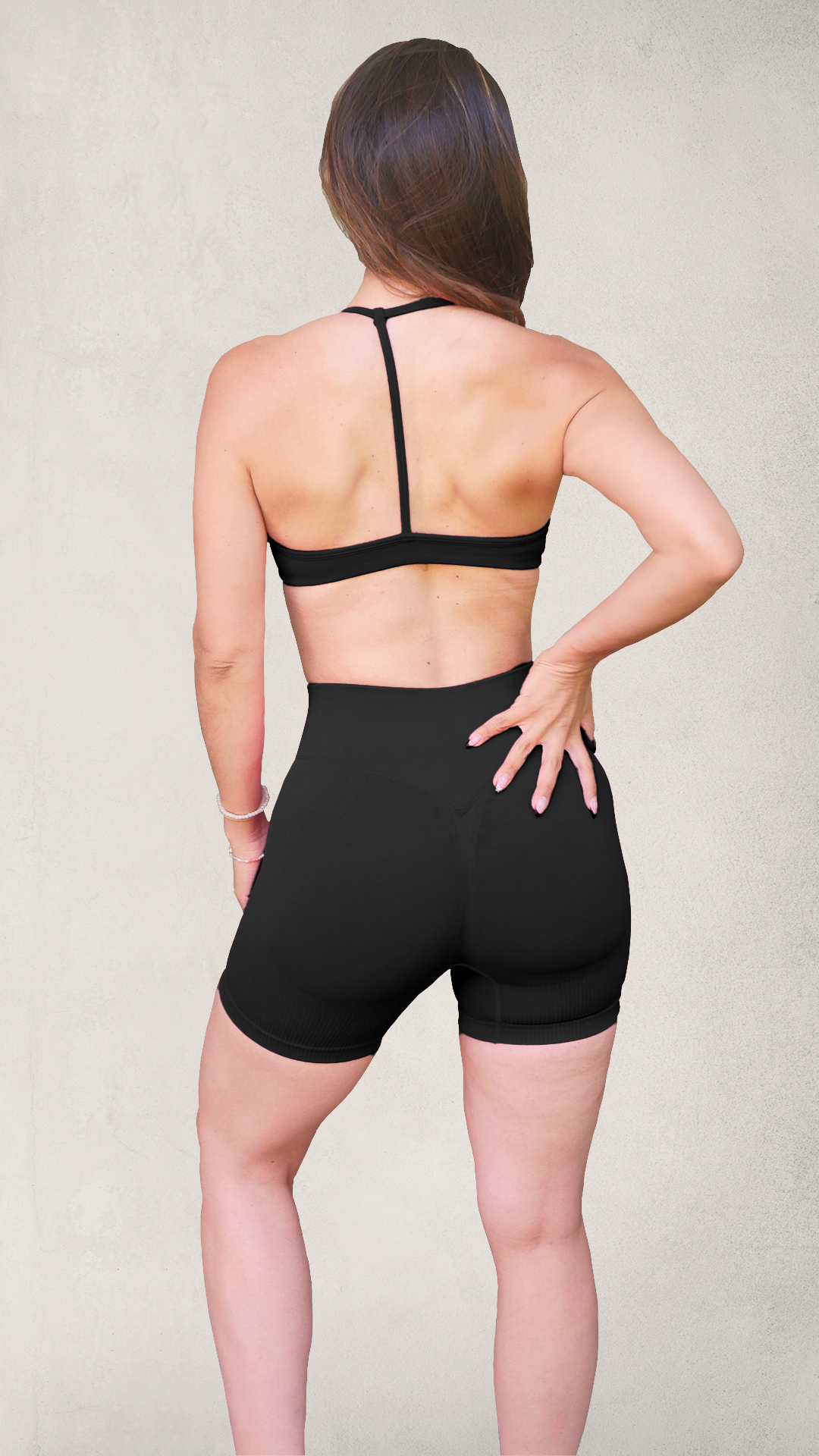 Set ESSENTIAL Push-Up Short/Bra - Negro