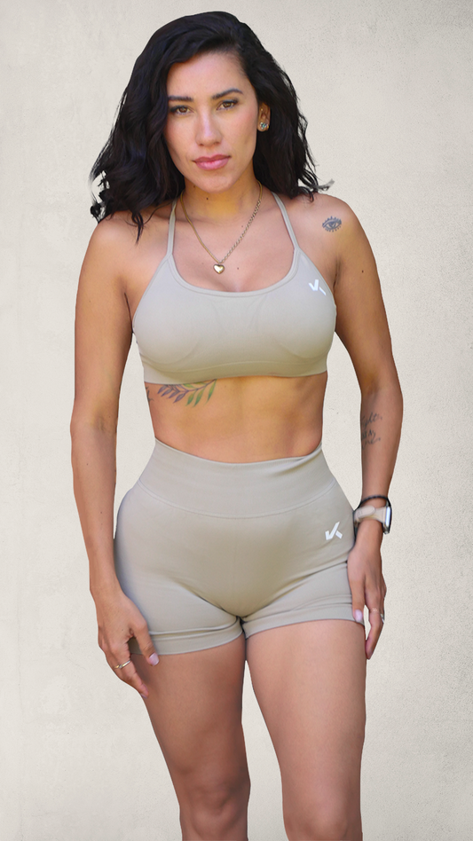 Set BALANCE Scrunch Sin Costuras Bra/Short - Arcilla
