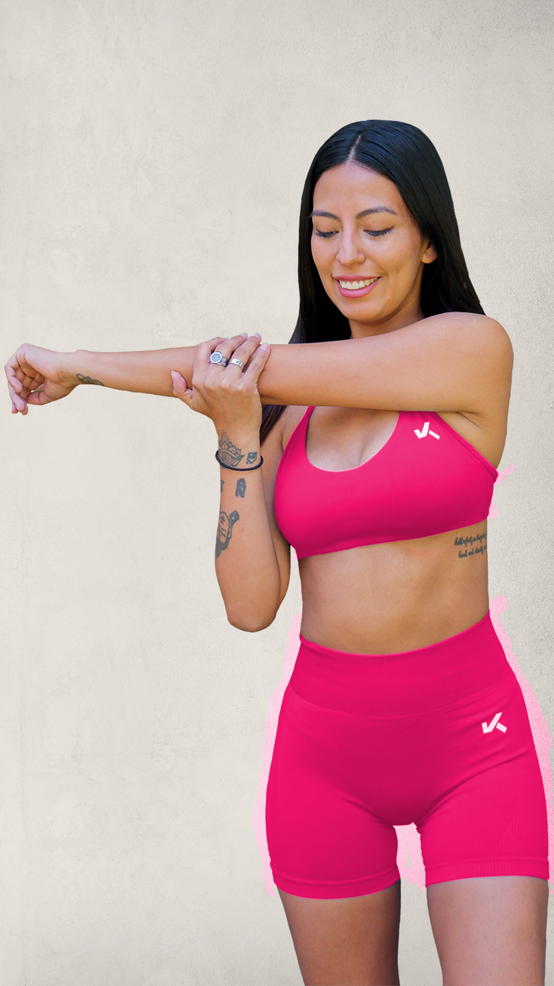Set ESSENTIAL Push-Up Short/Bra - Fucsia
