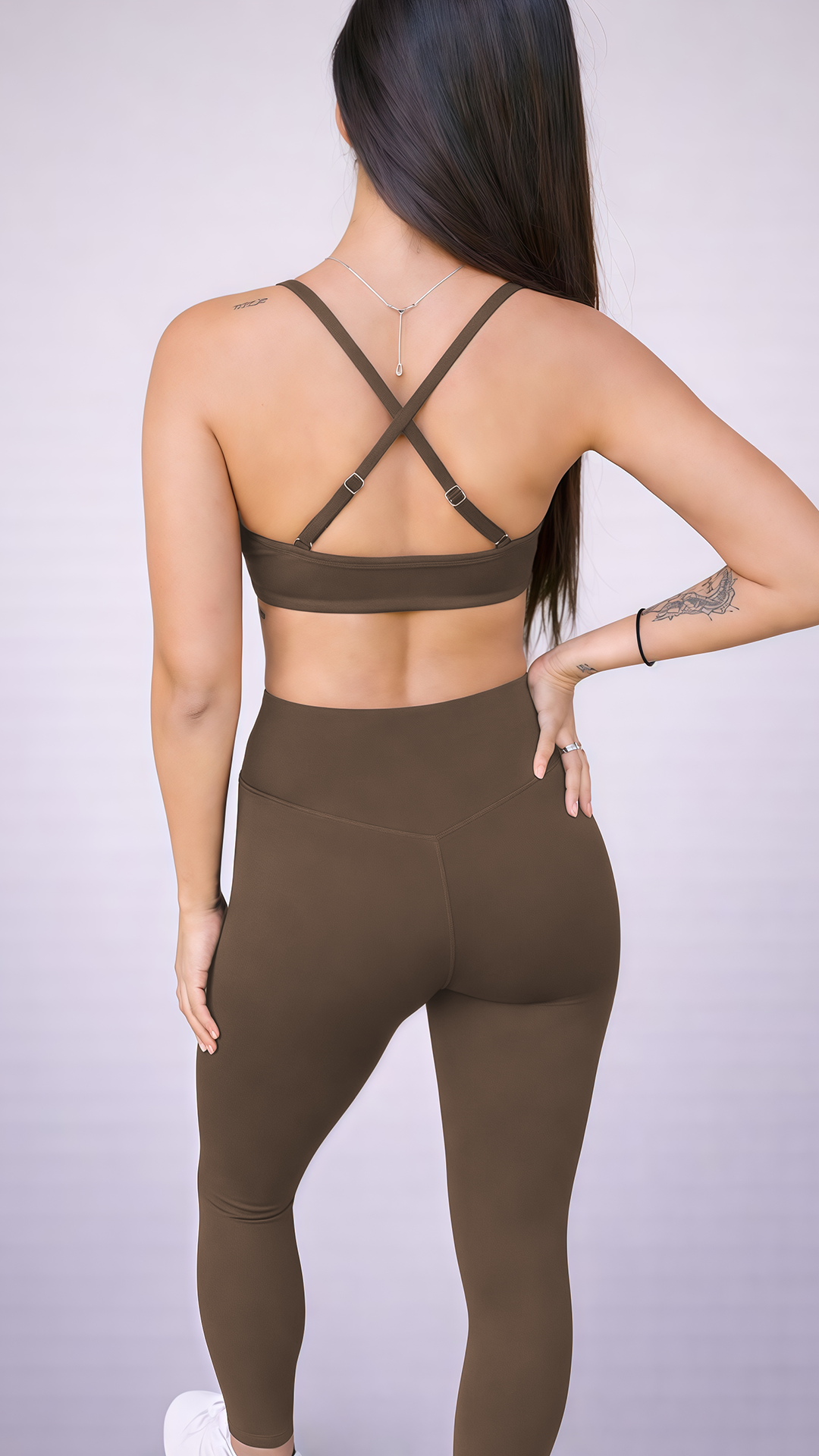 Set SILUETA V-Shape Bra/Legging - Cafe