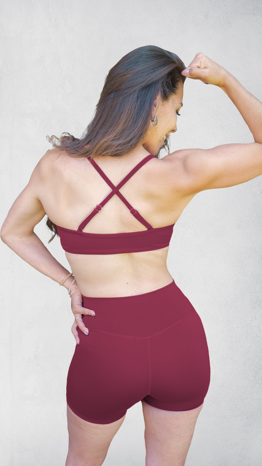 Set SILUETA V-Shape Bra/Short - Burdeo