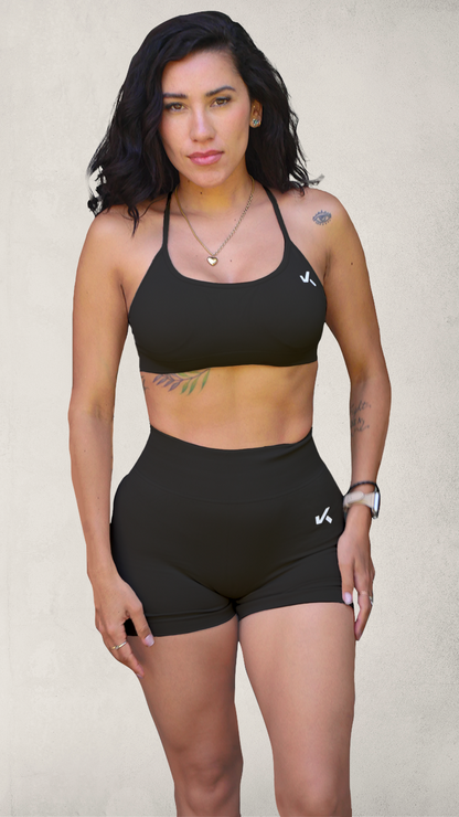 Set BALANCE Scrunch Sin Costuras Bra/Short - Negro