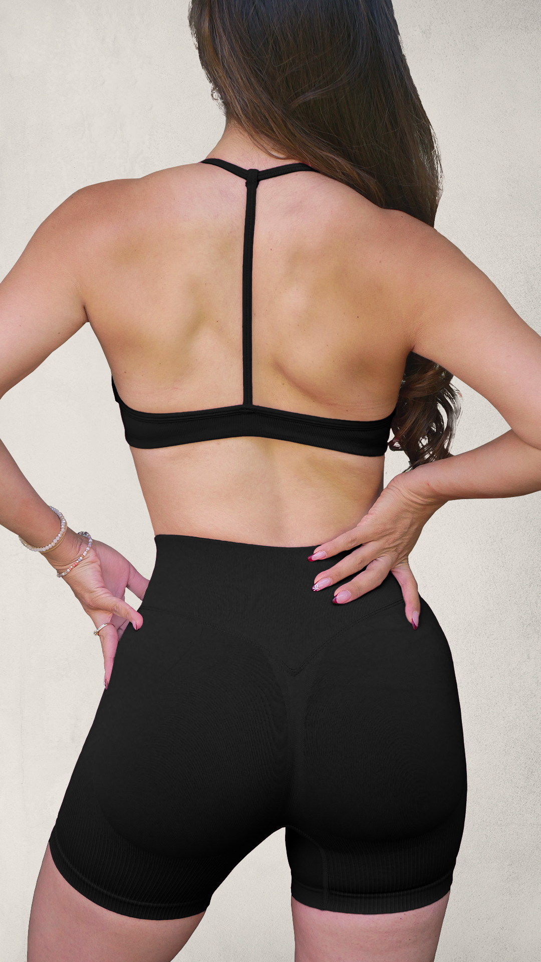 Set ESSENTIAL Push-Up Legging/Bra - Negro