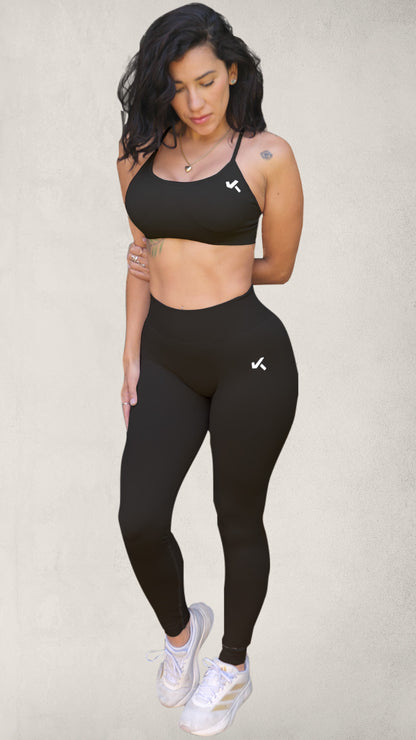 Set BALANCE Scrunch Sin Costuras Bra/Legging - Negro