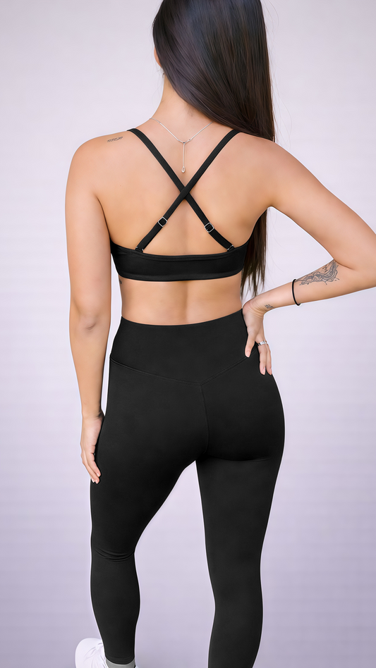Set SILUETA V-Shape Bra/Legging - Negro