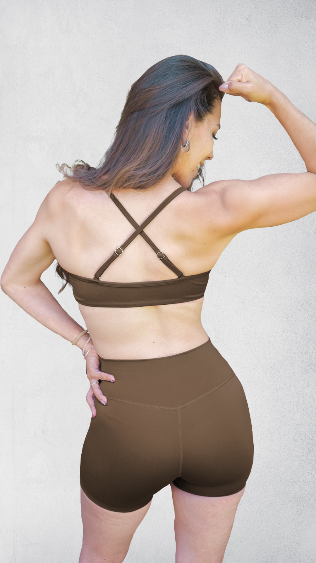 Set SILUETA V-Shape Bra/Short - Cafe