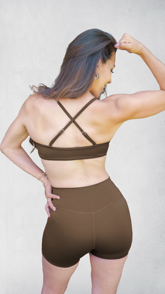 Set SILUETA V-Shape Bra/Short - Cafe