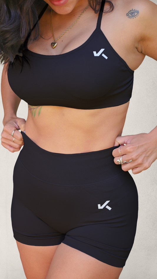 Short BALANCE Scrunch Sin Costuras - Gris