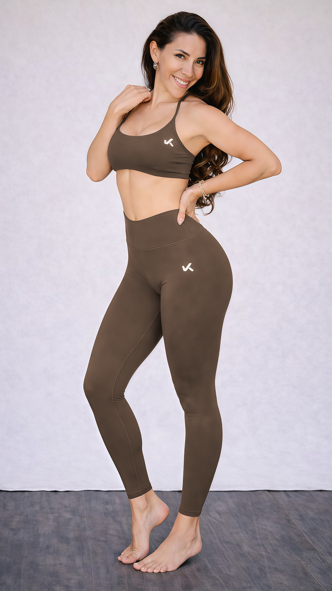 Set SILUETA V-Shape Bra/Legging - Cafe